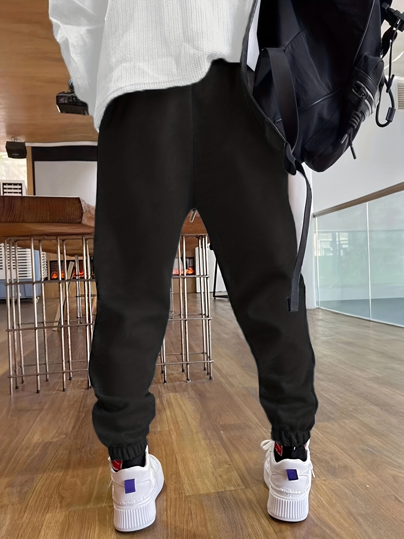 Basketball Print Men's Casual Sports Jogger With Drawstring For All Seasons Outdoor, Men's Leisurewear