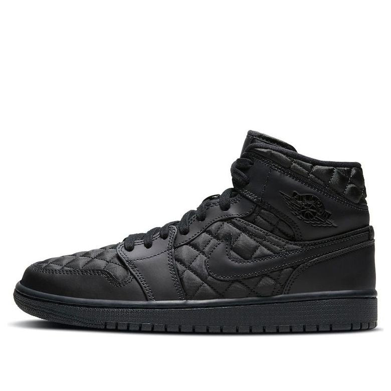 (WMNS) Air Jordan 1 Mid SE 'Black Quilted' DB6078-001 Classic Sneakers