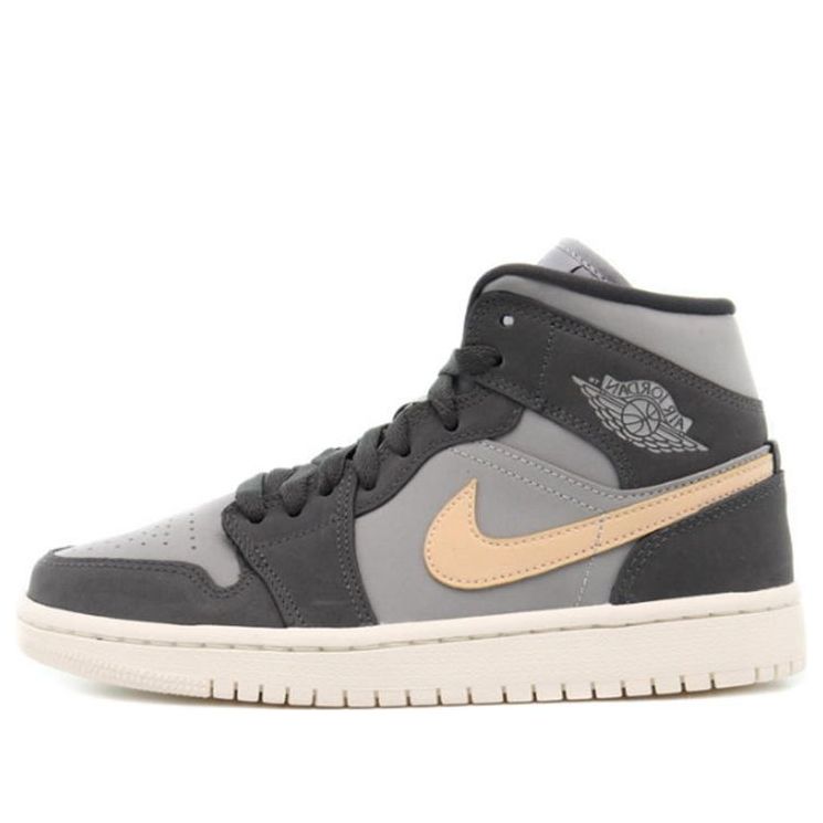 (WMNS) Air Jordan 1 Mid 'Iron Grey Onyx' BQ6472-020 Signature Shoe